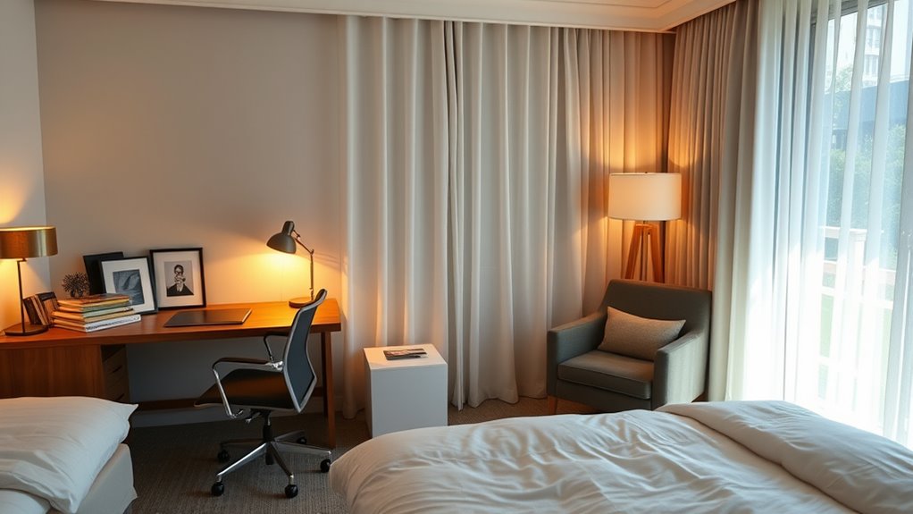 ergonomic organized well lit workspace