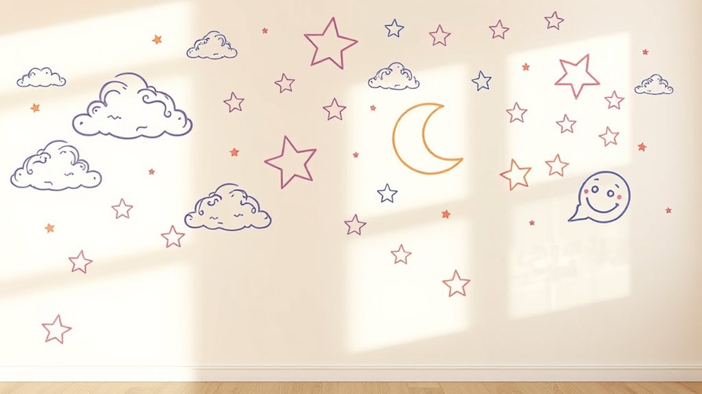 playful colorful doodle walls