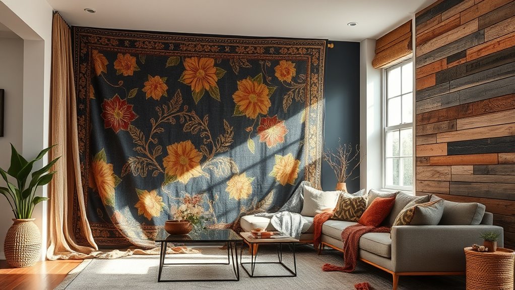 textile art enhances cozy interiors