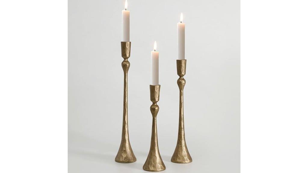 antique cast iron candle holders