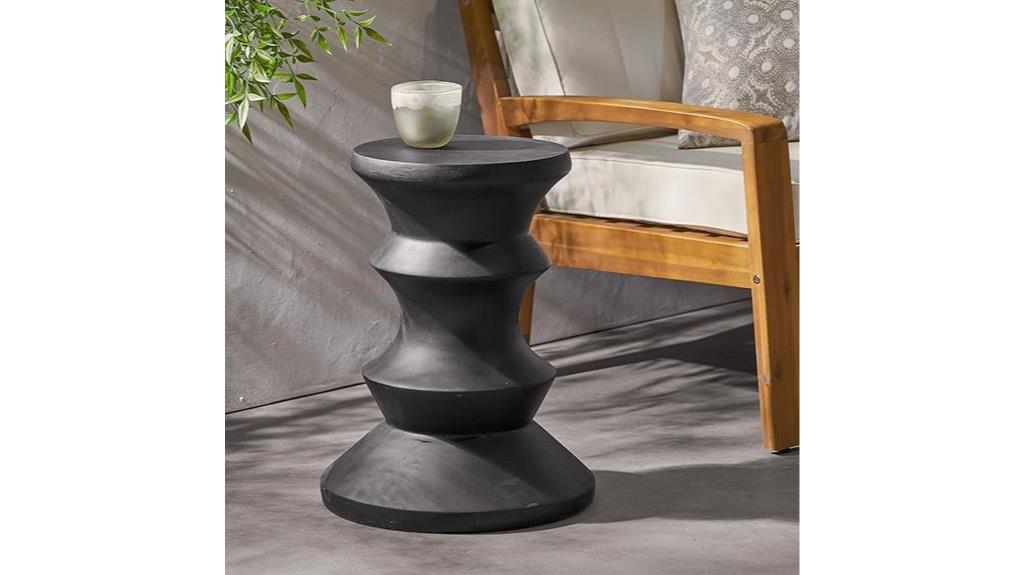 black concrete side table