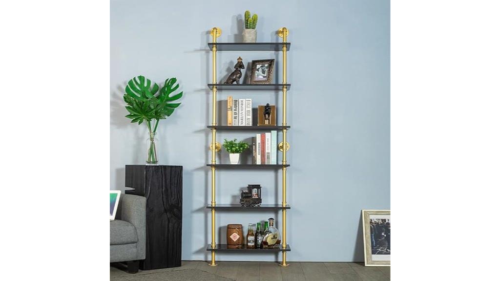 black faux marble shelves