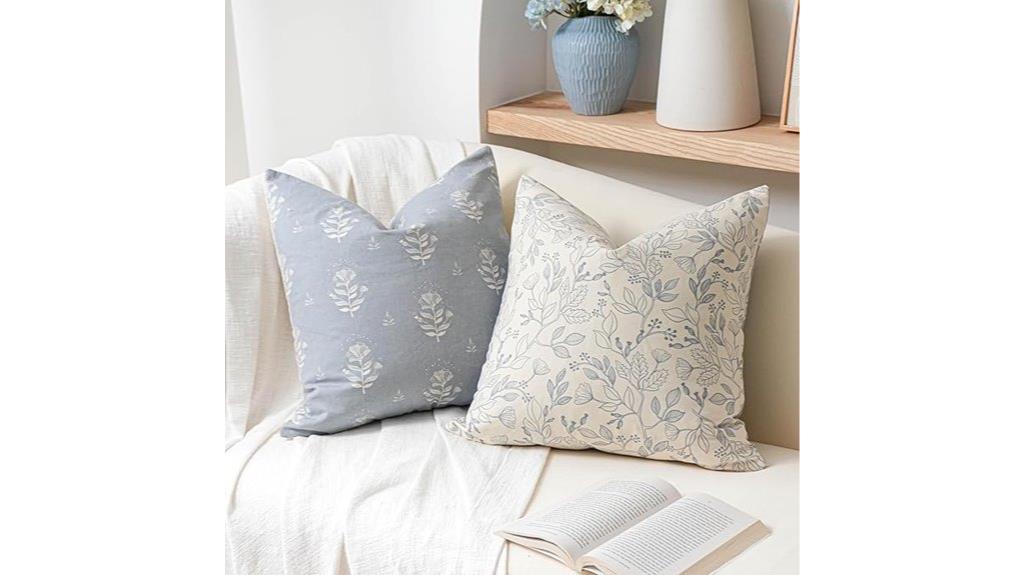 blue coastal farmhouse pillows