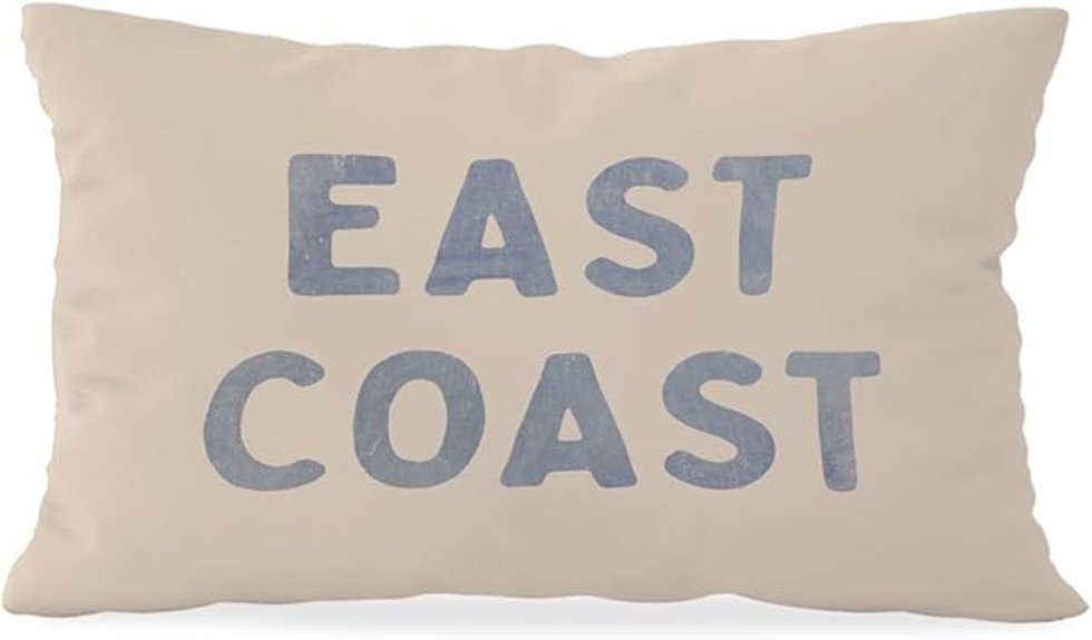 blue coastal pillow cover