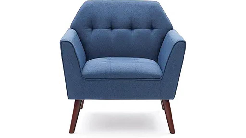 blue linen accent chair