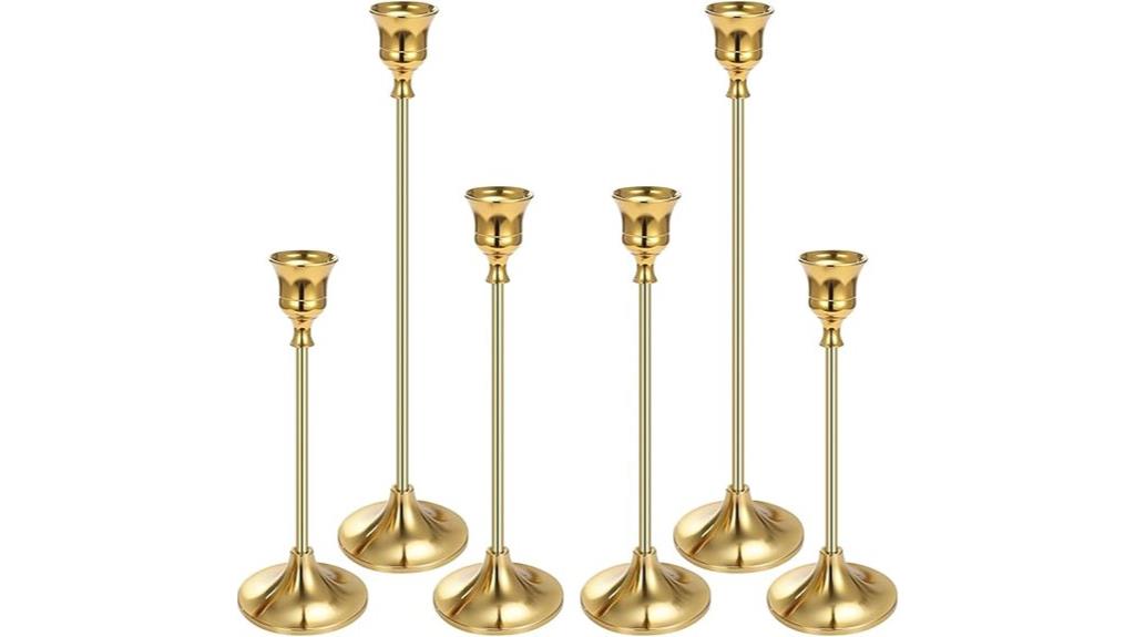 brass gold candle holders