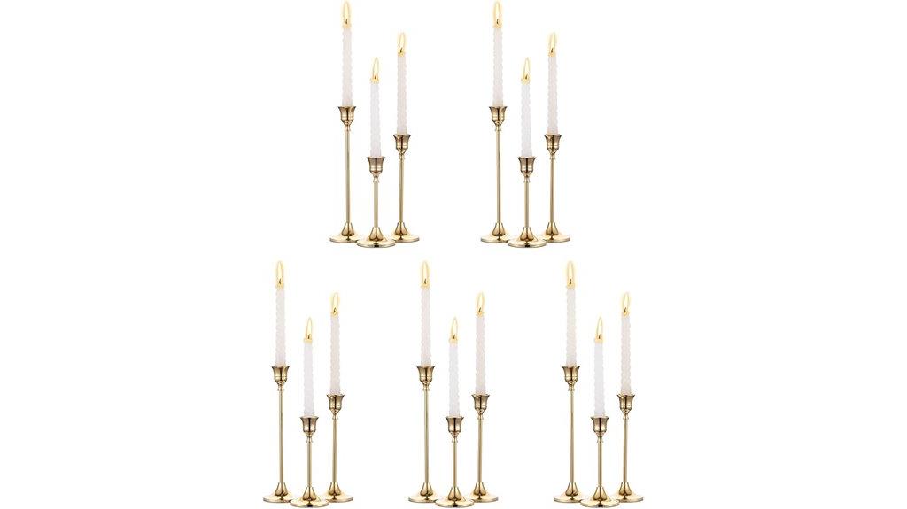 brass gold taper holders