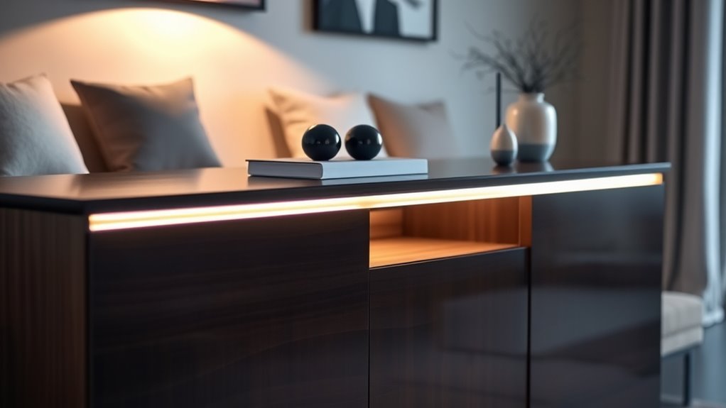 built in lighting enhances ambiance