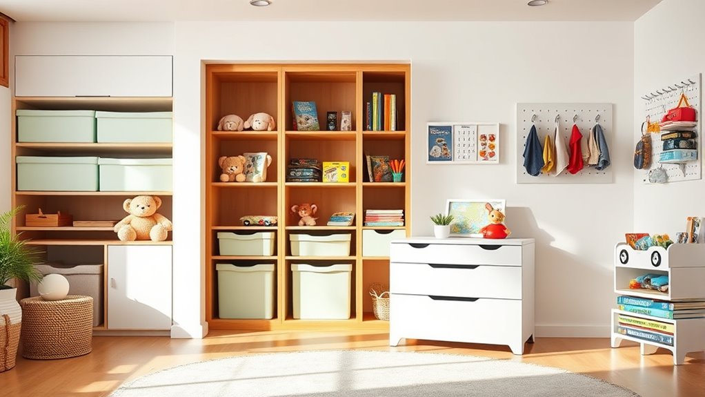 clutter free family room storage