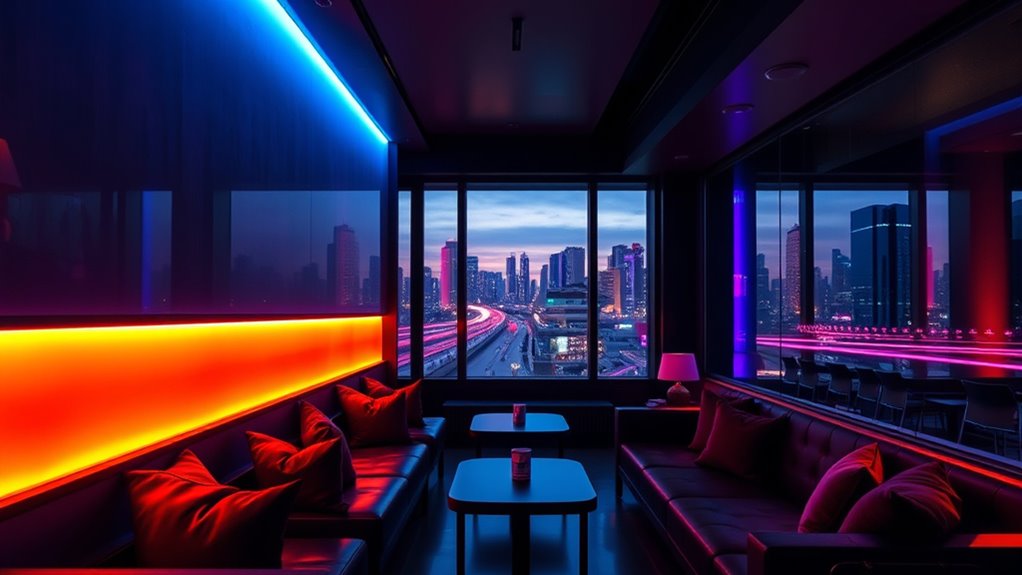 colored lighting transforms ambiance