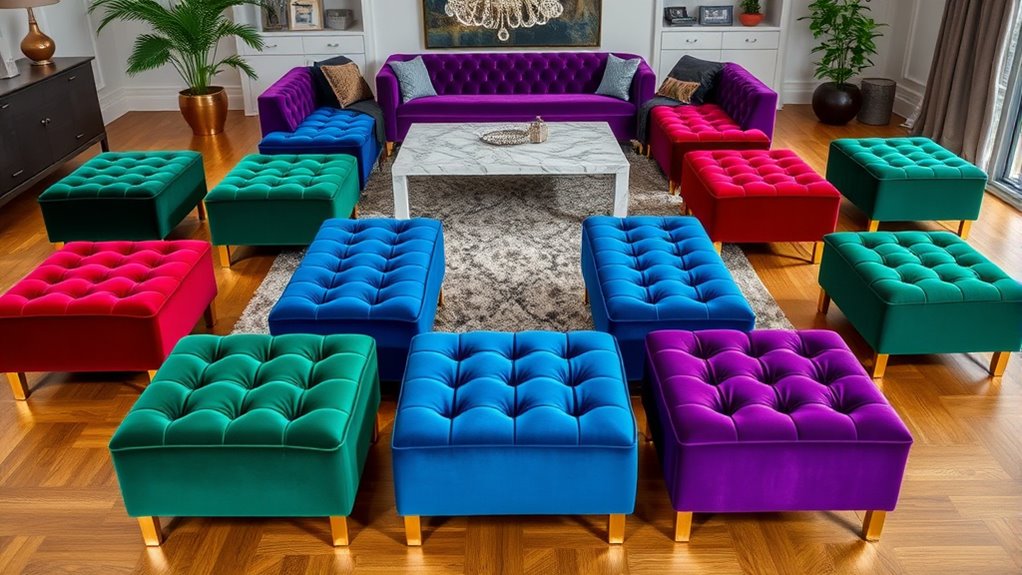 elegant velvet ottoman collection