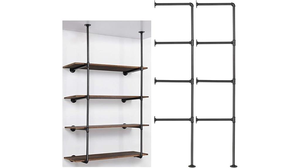 four tier wall pipe shelf
