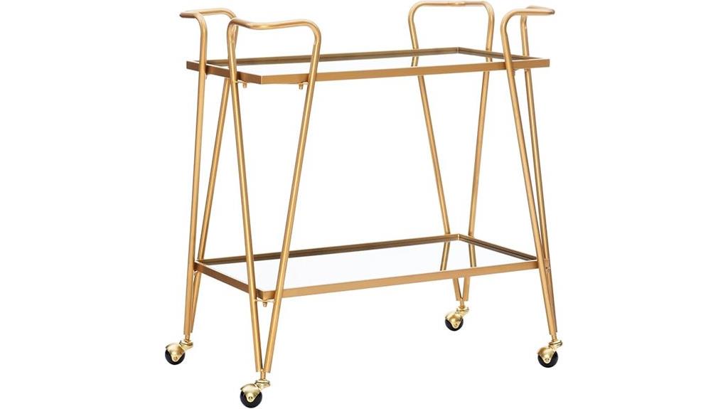 gold gina mid century cart