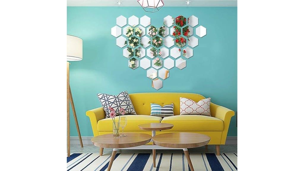 hexagon acrylic mirror tiles