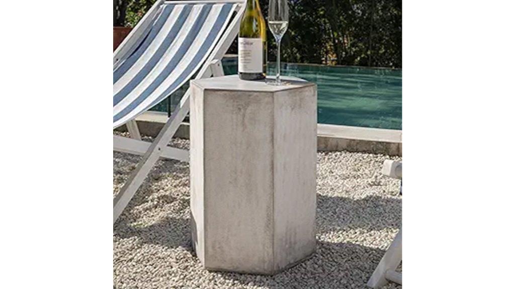 hexagon concrete side table