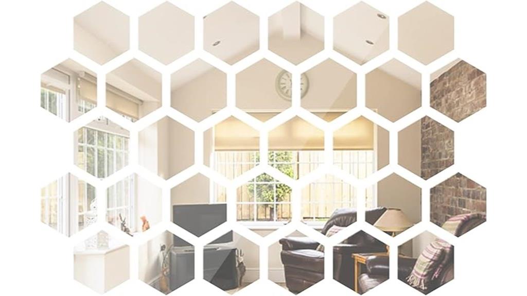 hexagon mirror wall decals