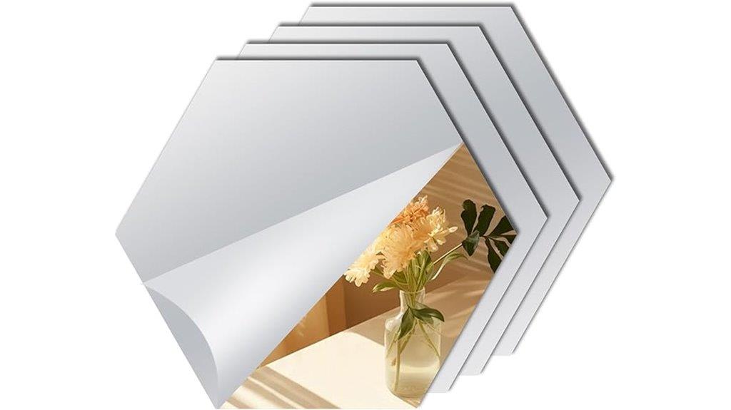 hexagon mirror wall stickers