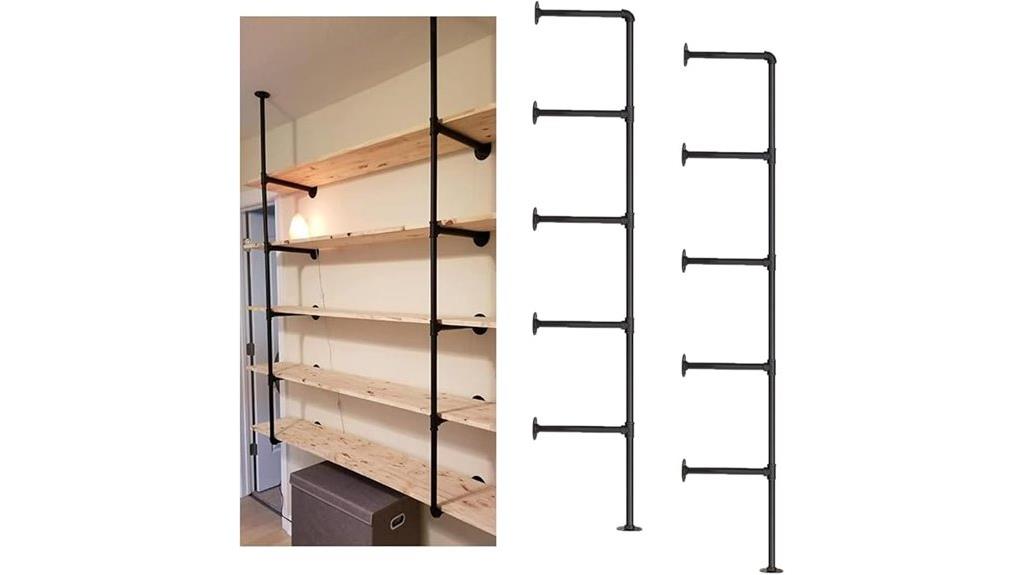 industrial 5 tier wall shelves