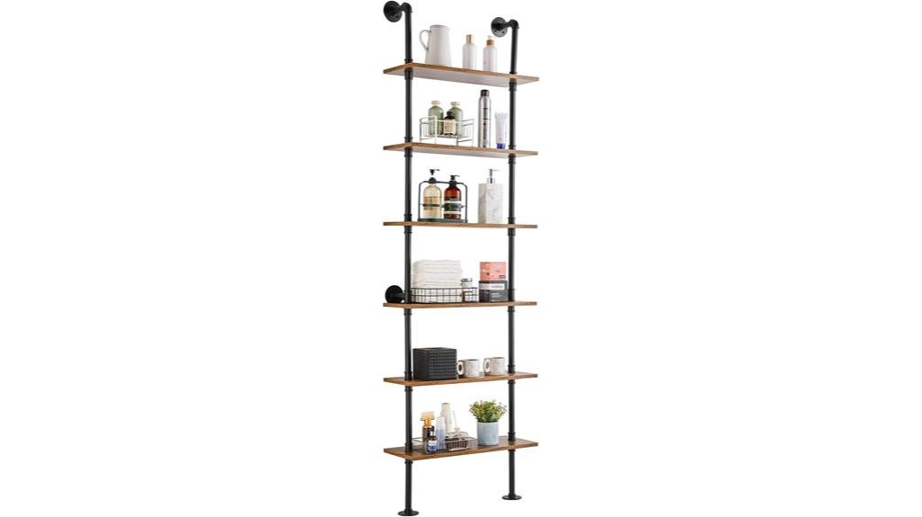 industrial pipe wall shelves