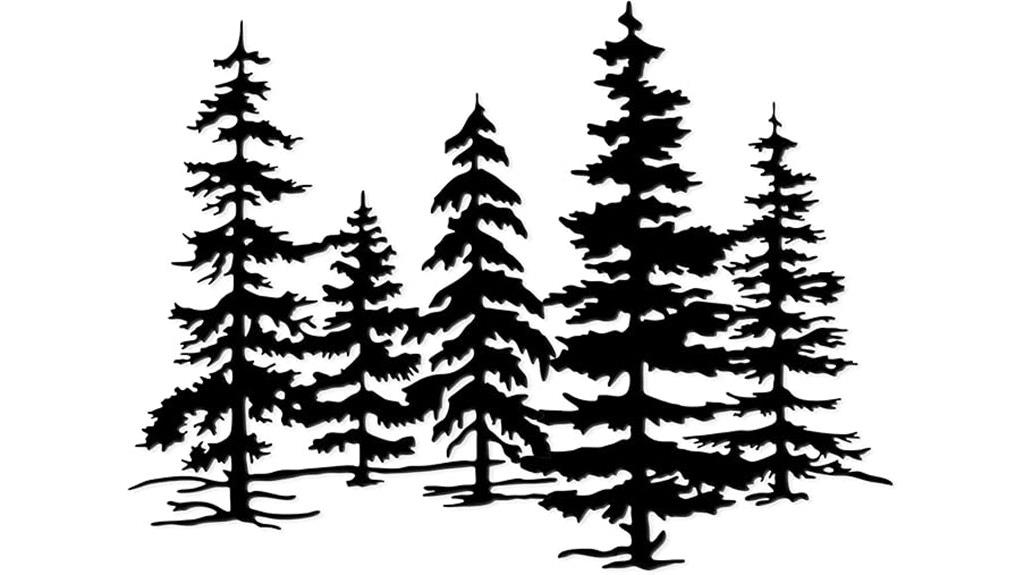 metal pine tree wall art