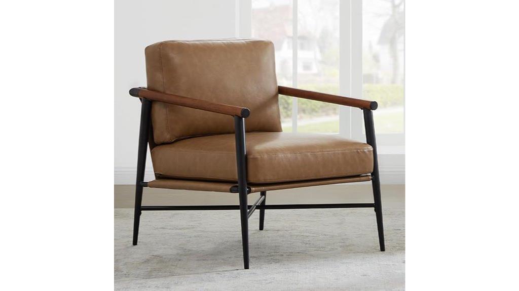 mid century saddle brown chair