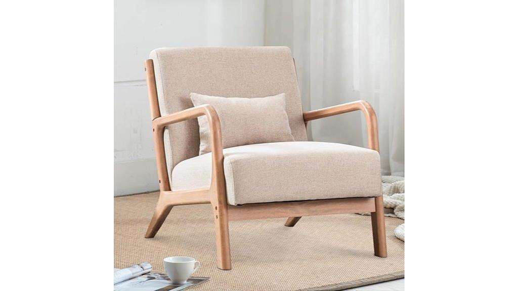 mid century wooden accent chair