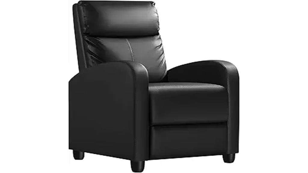 modern recliner with padded leather