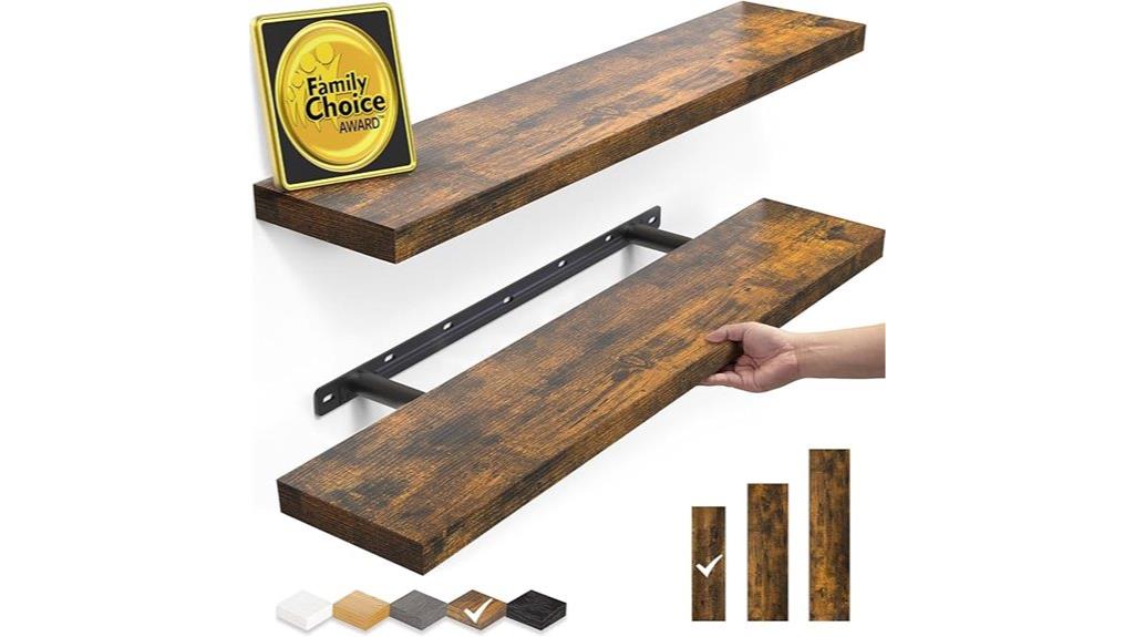 rustic floating wall shelves