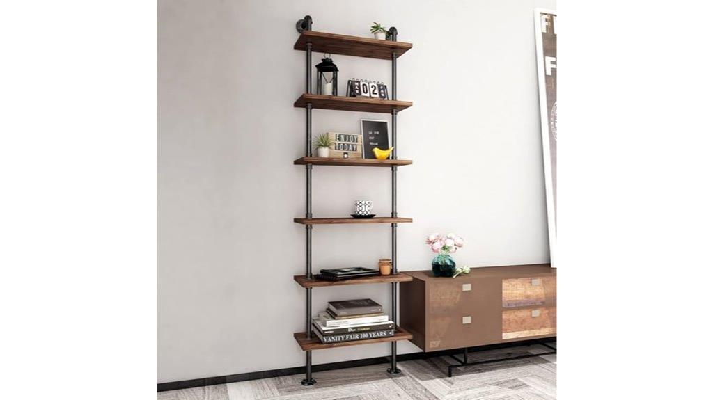 rustic industrial ladder shelf