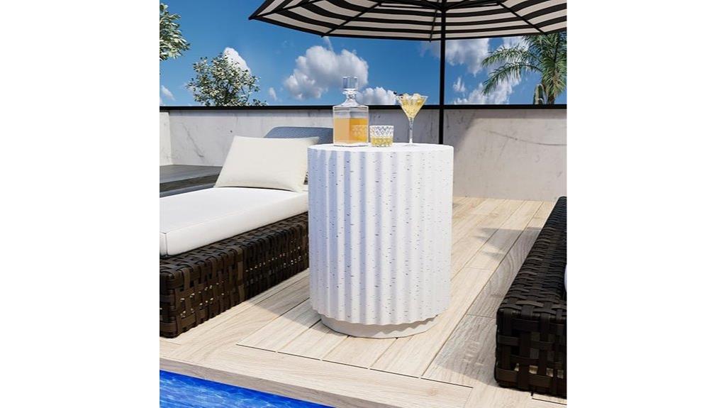 striped round white cement