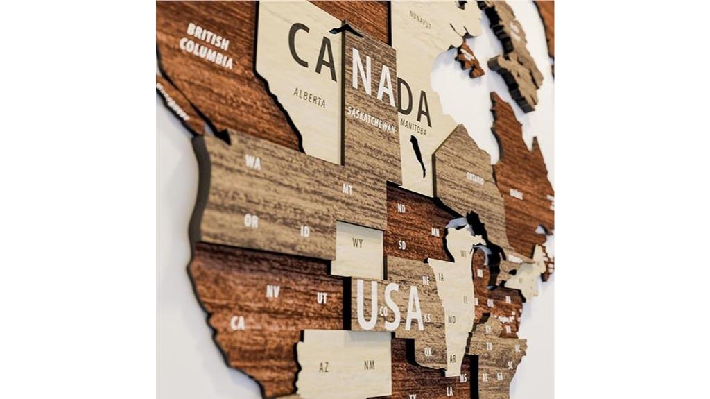 three dimensional wooden map