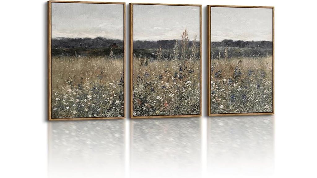 three framed canvas prints