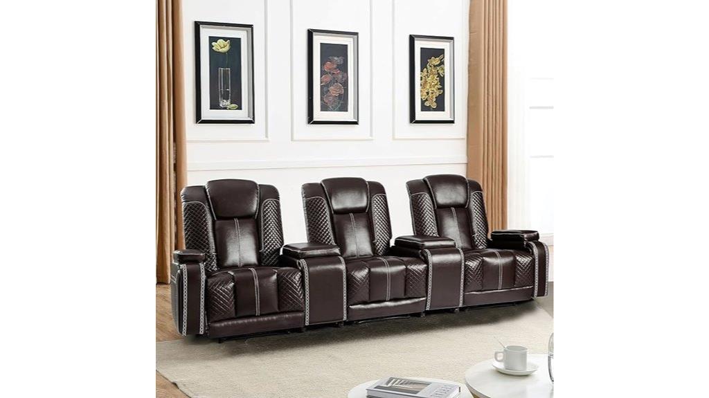 triple leather theater recliners