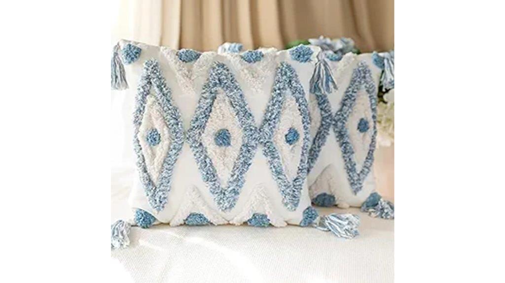two cotton boho pillow covers