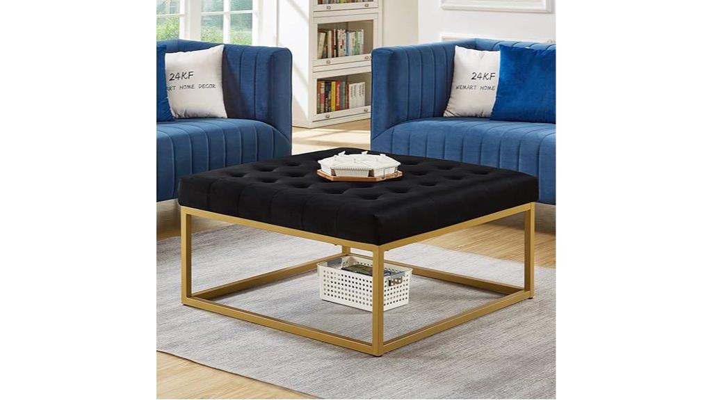 velvet tufted gold frame