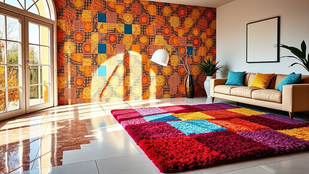vibrant rugs and tiles