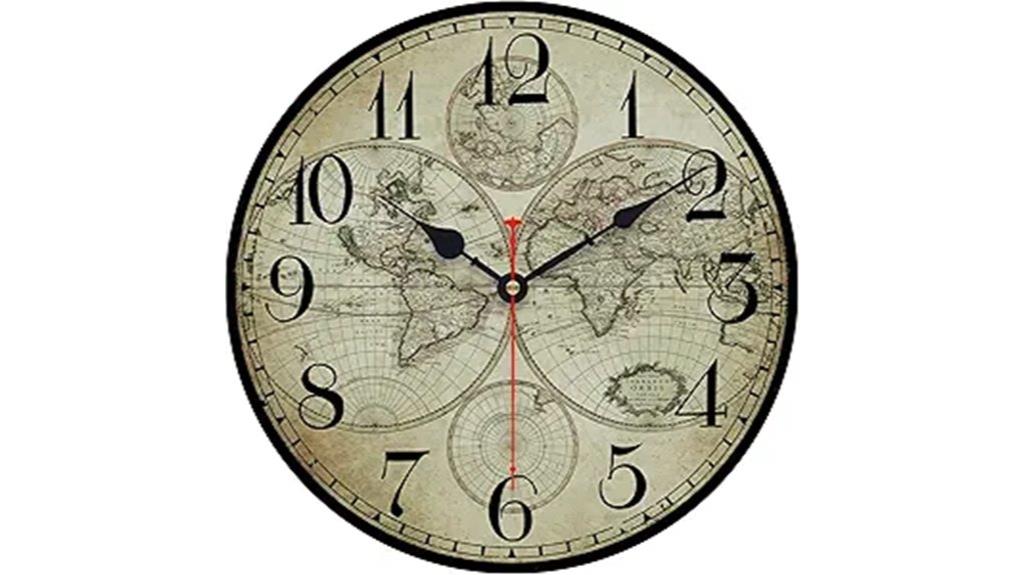 vintage globe wall clock