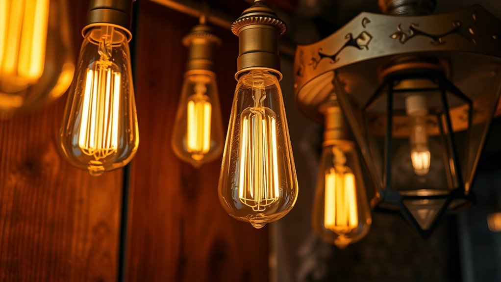 vintage lighting adds nostalgic charm