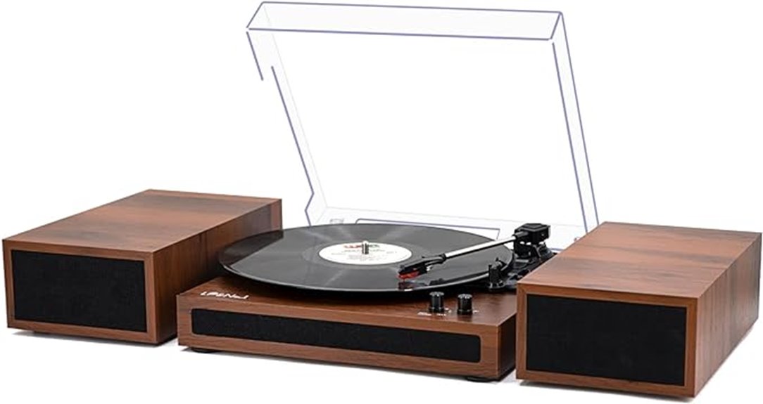 vinyl player with speakers