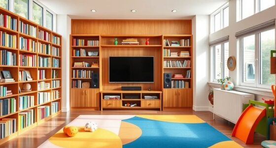combined library media playroom