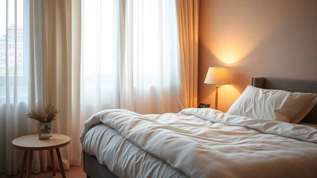 safe well lit clutter free bedroom