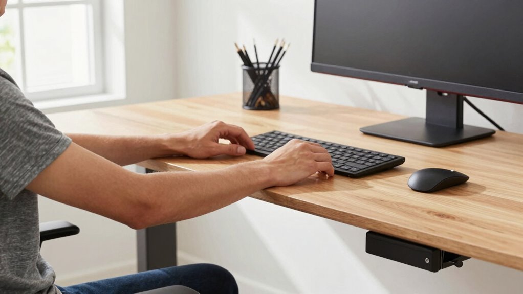 adjust desk to elbow height