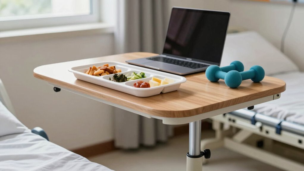 adjustable overbed table heights