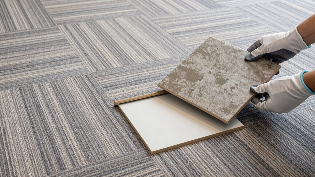 careful tile removal and placement