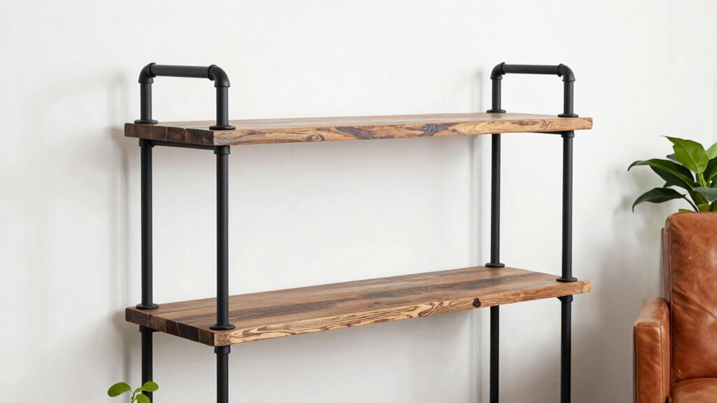 chic industrial pipe shelving