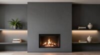 cozy clutter free fireplace styling
