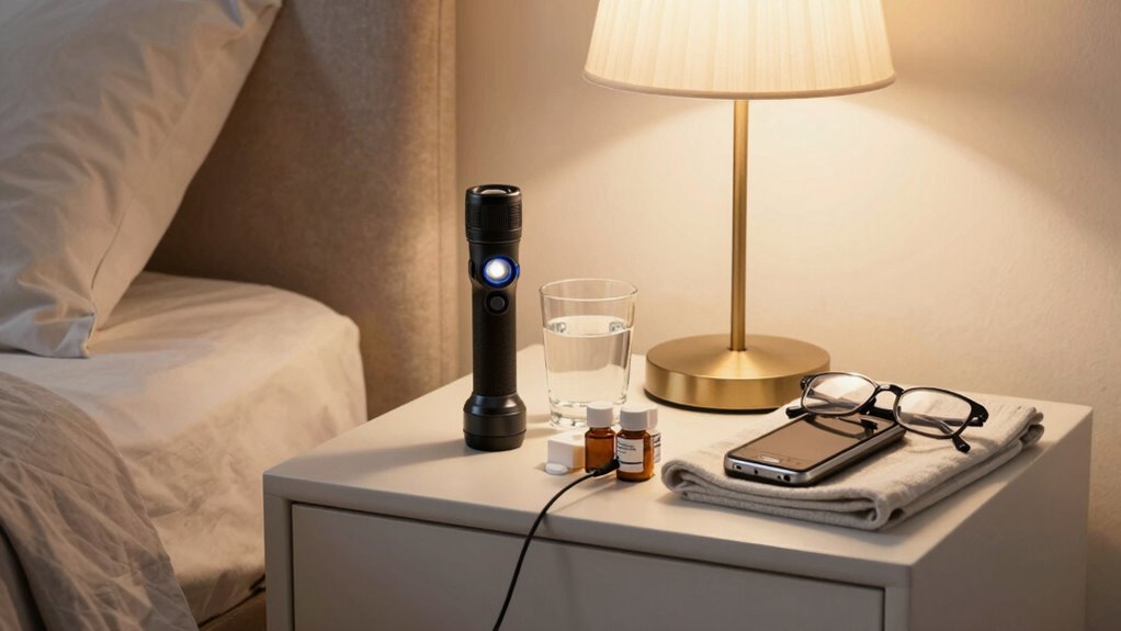 keep emergency items accessible nearby