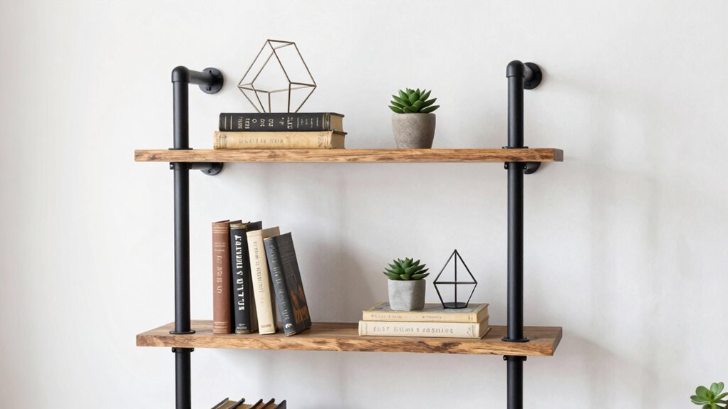 layered decorative pipe shelf