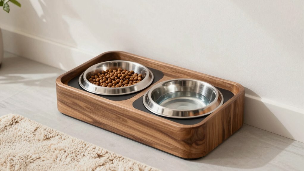 maintain tidy pet feeding area