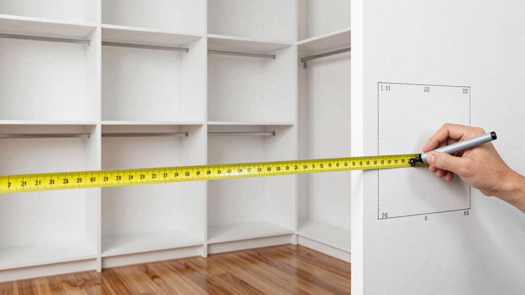 measure closet dimensions carefully